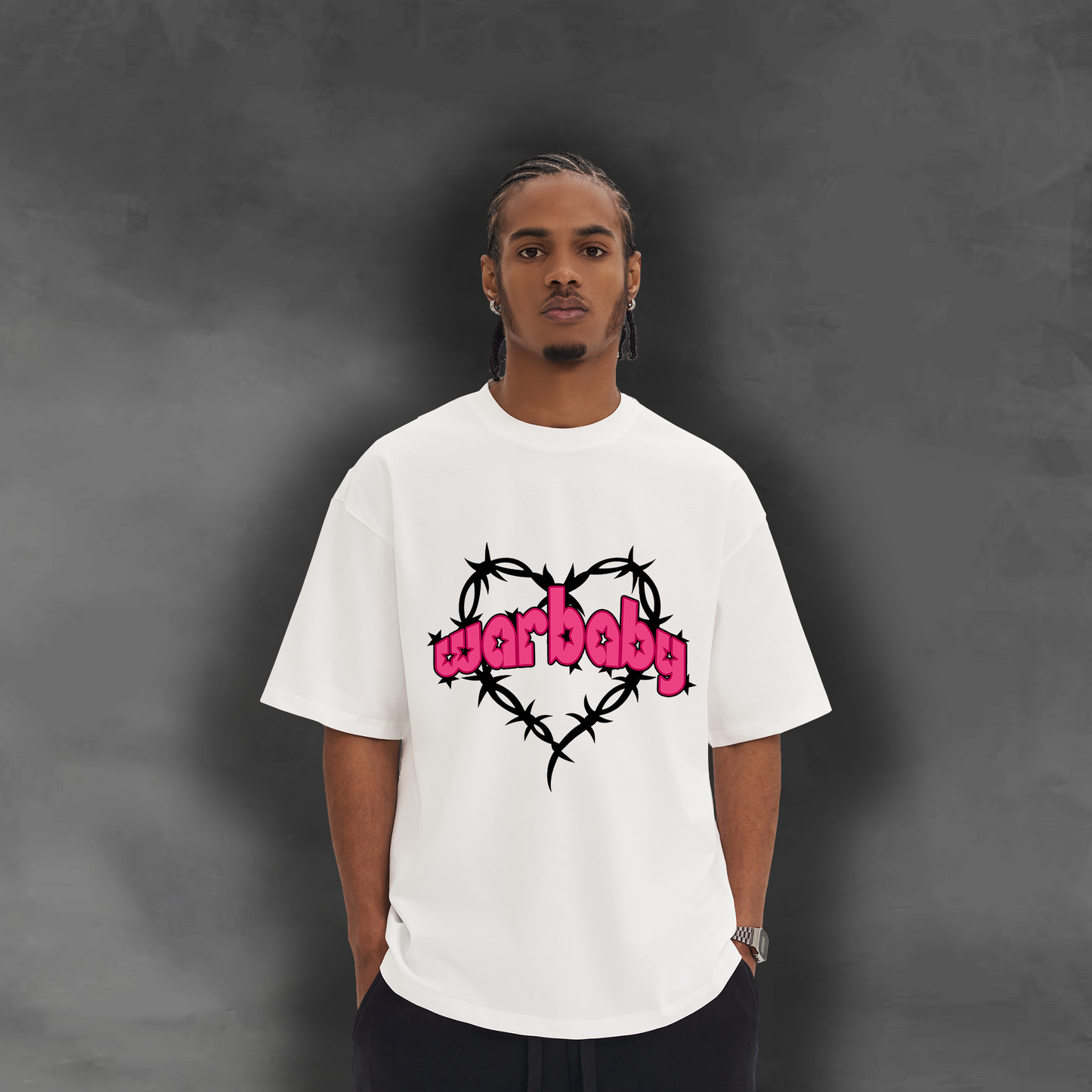 BLACK HEART DEAD ROSE T-SHIRT WHITE